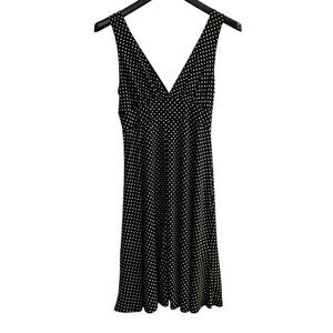 Vintage Wet Seal Y2K Dress Womens L Black Polka Dot Babydoll Midi Coquette Pinup